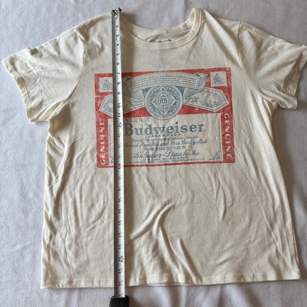 Lot of 2 Budweiser and Jack Daniels T-Shirts Mens XL Cream Black Distressed - Picture 4 of 12